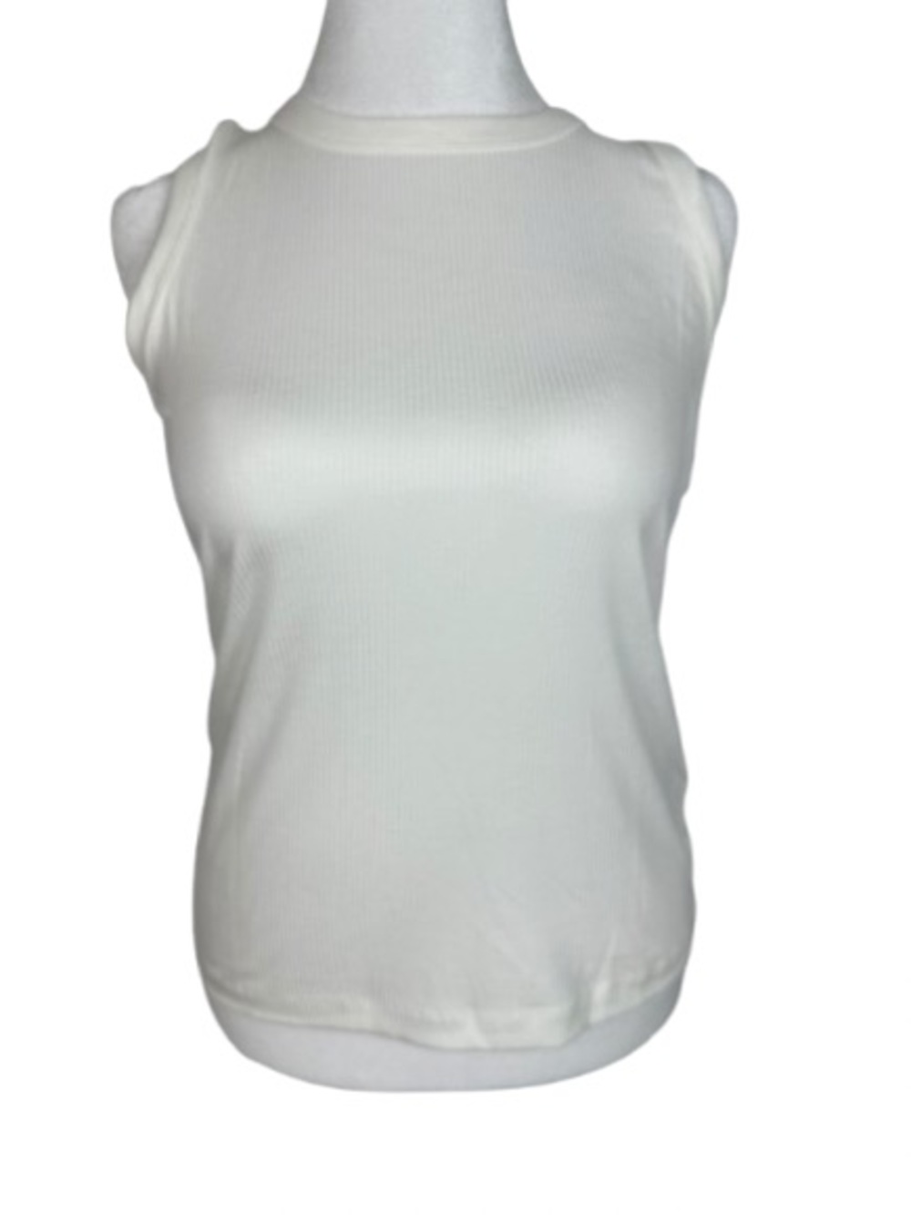 Essential Ribbed Tank Top — White